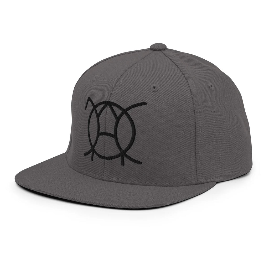 Unwritten snapback cap in dark grey, left side view