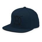 Unwritten snapback cap in navy, left side view