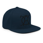 Unwritten snapback cap in navy, right side view