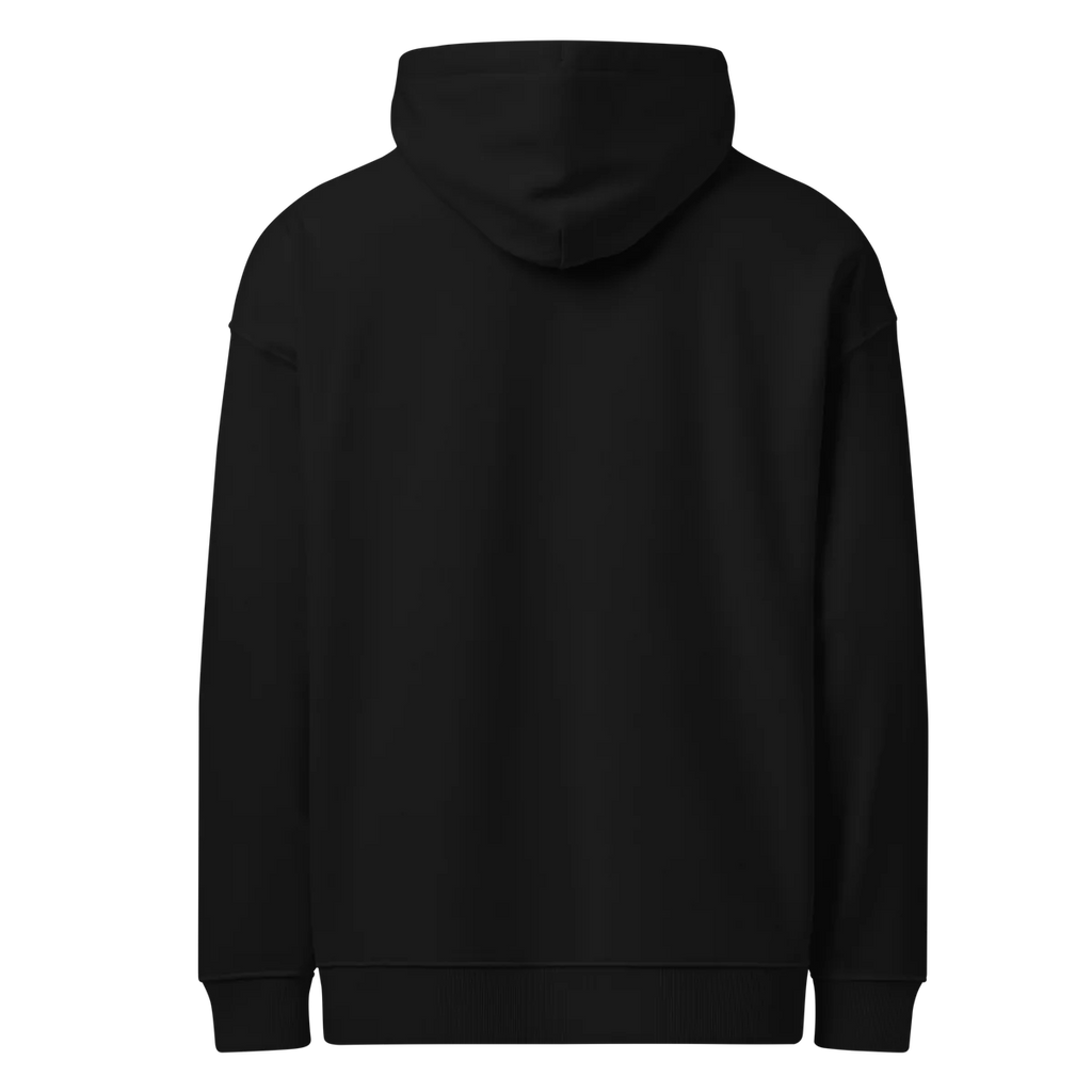 Unwritten oversized hoodie in black, plain back view