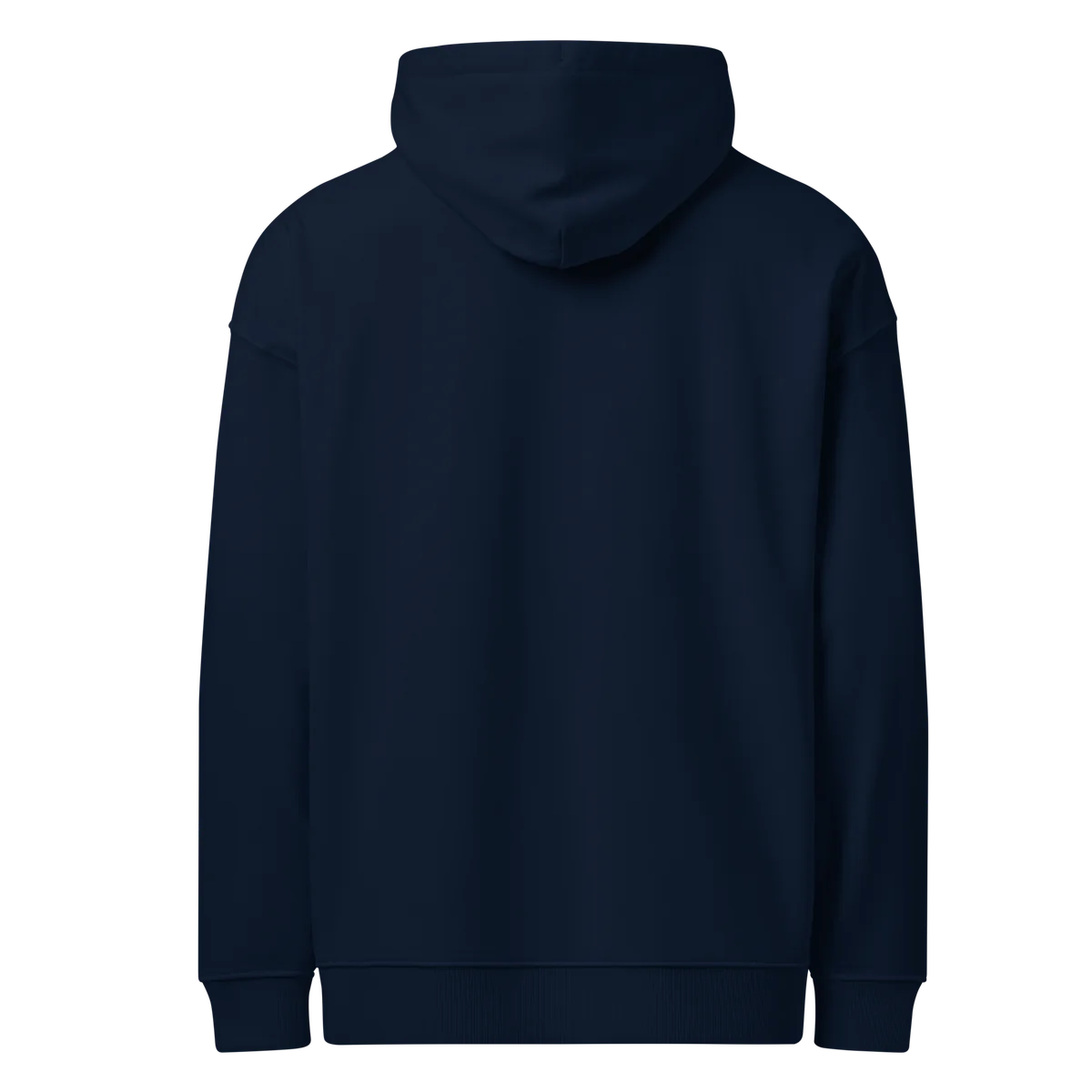 Unwritten oversized hoodie in navy, plain back view