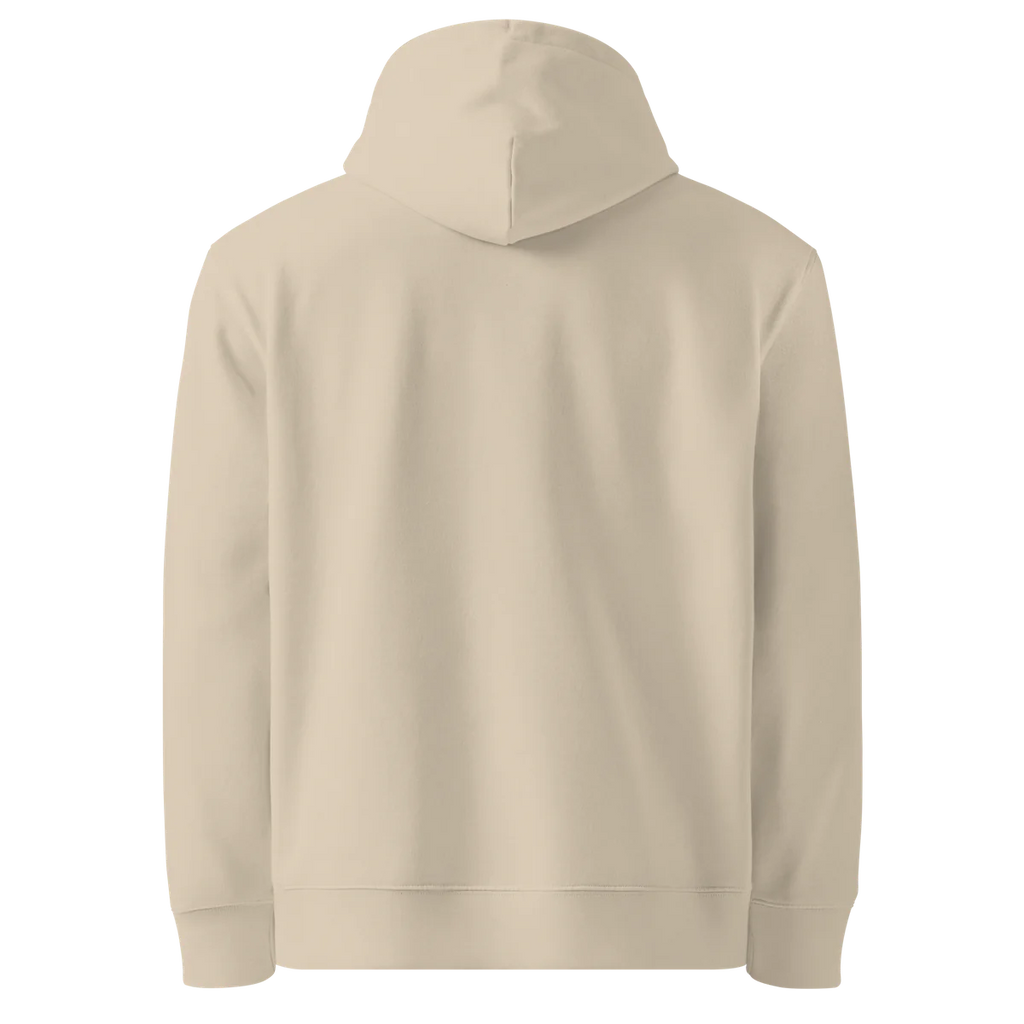 Hoodie Unwritten, klassische Passform in Sand (Desert Dust), Rückansicht ohne Aufdruck