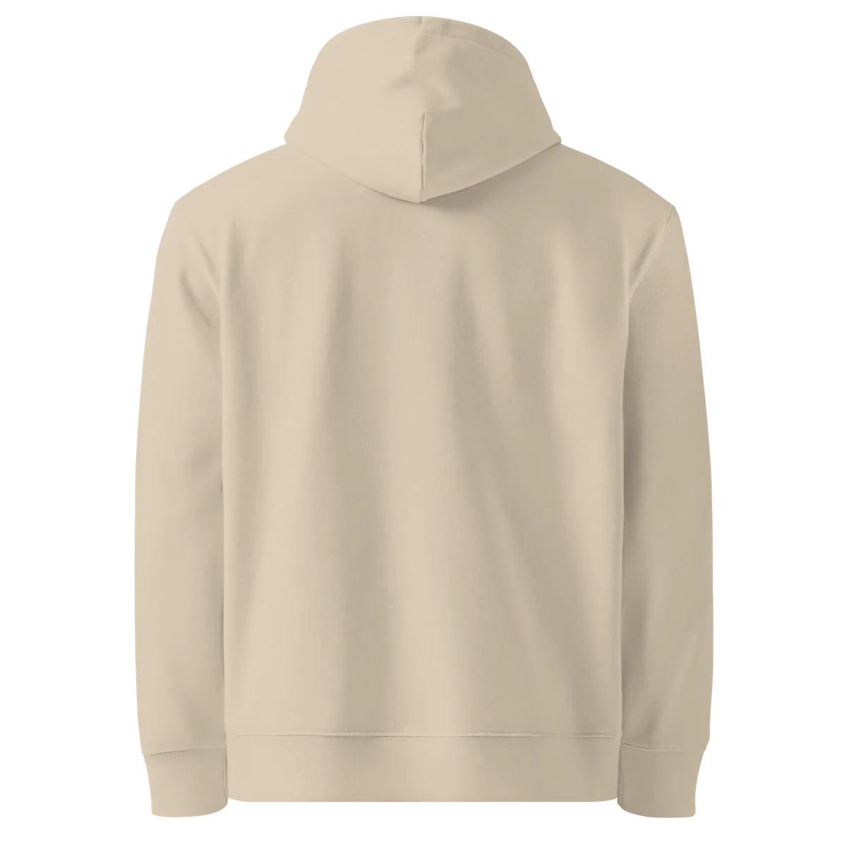 Hoodie Unwritten, klassische Passform in Sand (Desert Dust), Rückansicht ohne Aufdruck