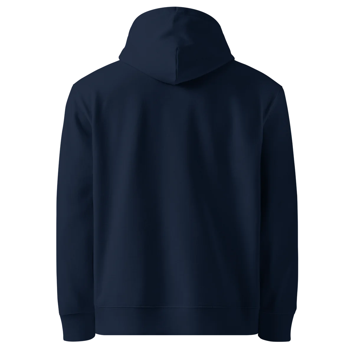 Hoodie Unwritten, klassische Passform in Navy, Rückansicht ohne Aufdruck