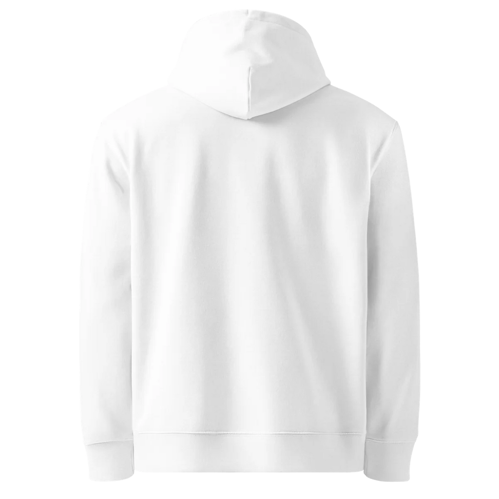 Hoodie Unwritten, klassische Passform in Weiß, Rückansicht ohne Aufdruck