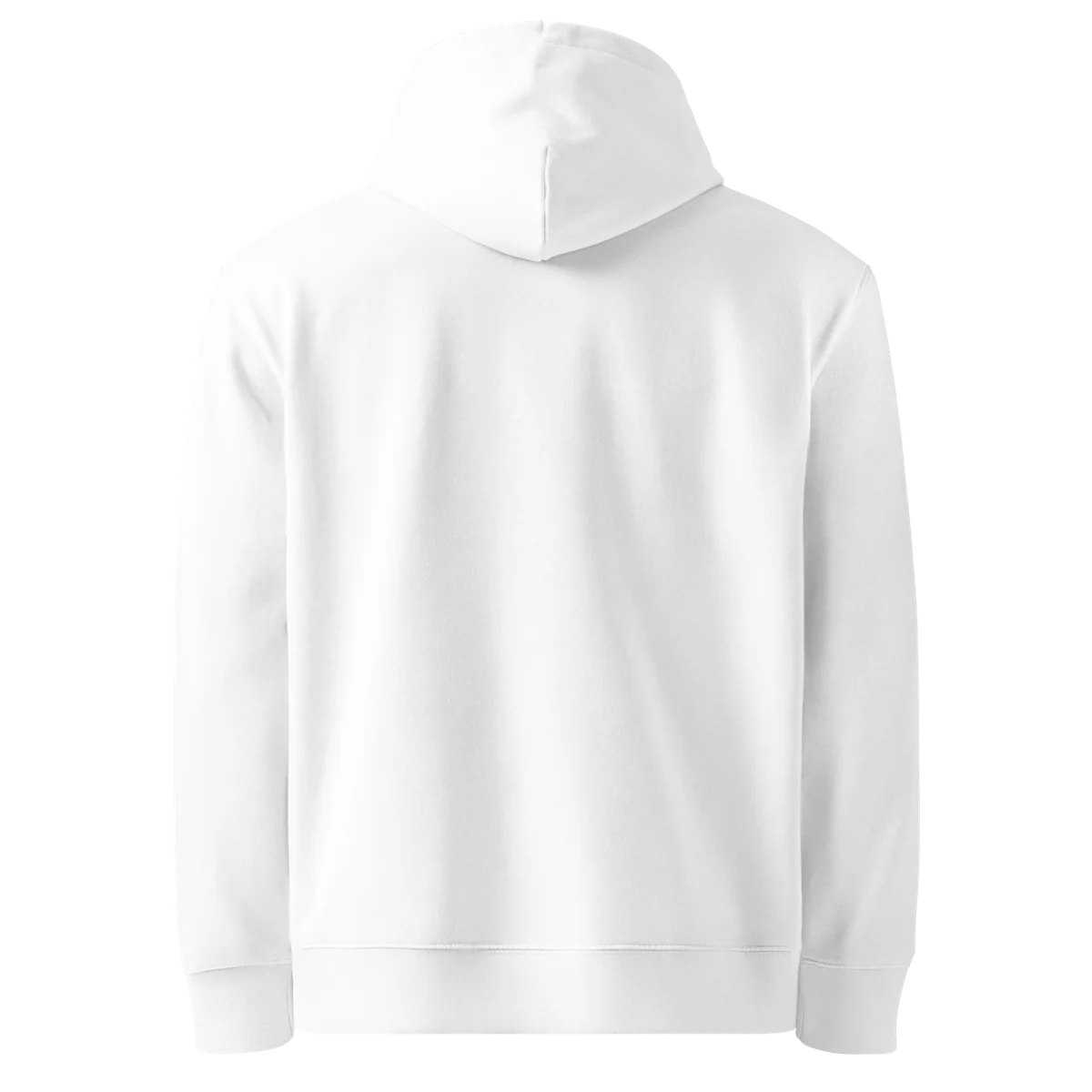 Hoodie Unwritten, klassische Passform in Weiß, Rückansicht ohne Aufdruck