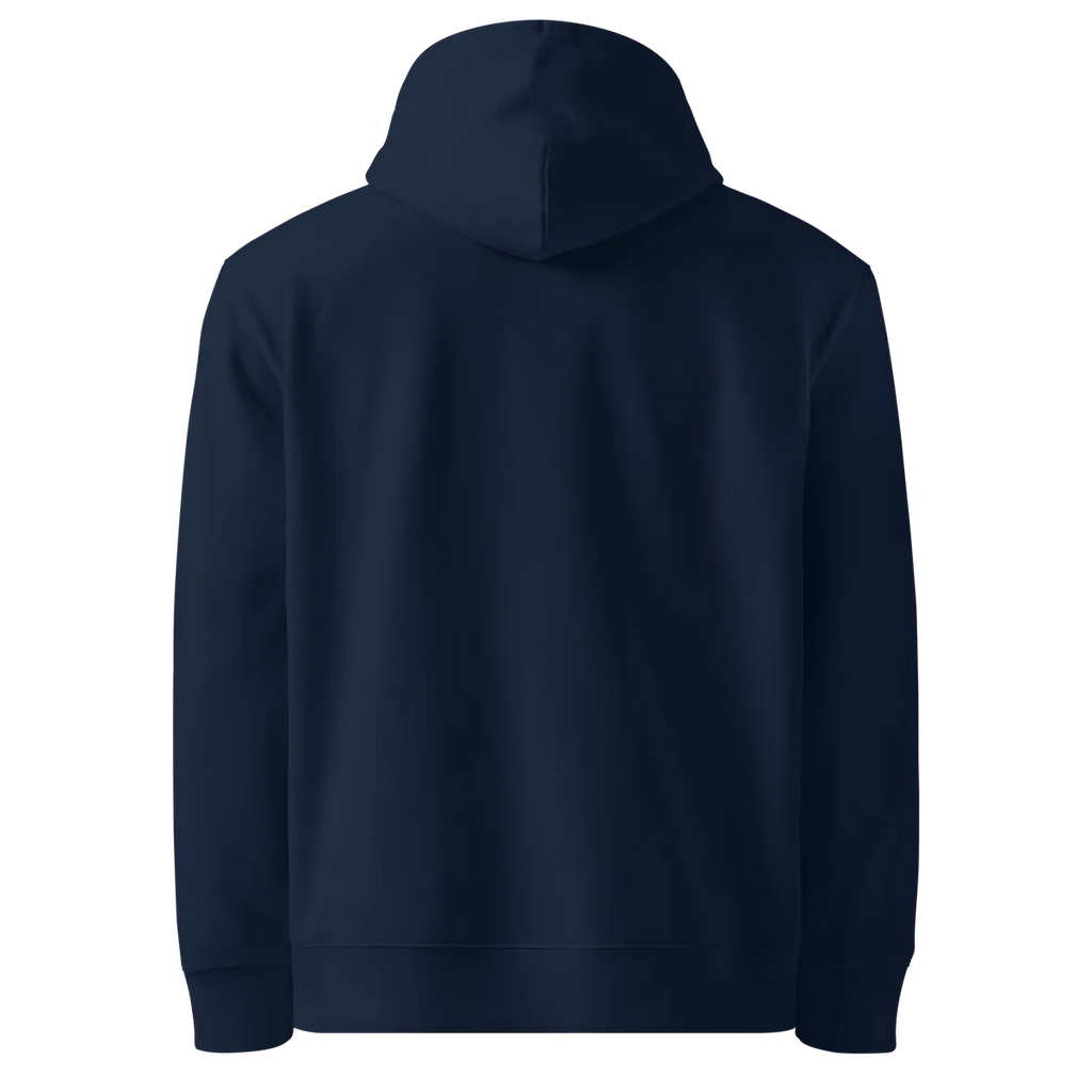 Unwritten classic-fit hoodie in navy, plain back view