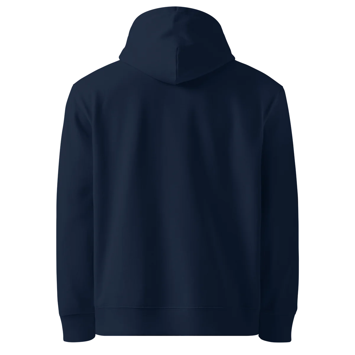 Unwritten classic-fit hoodie in navy, plain back view