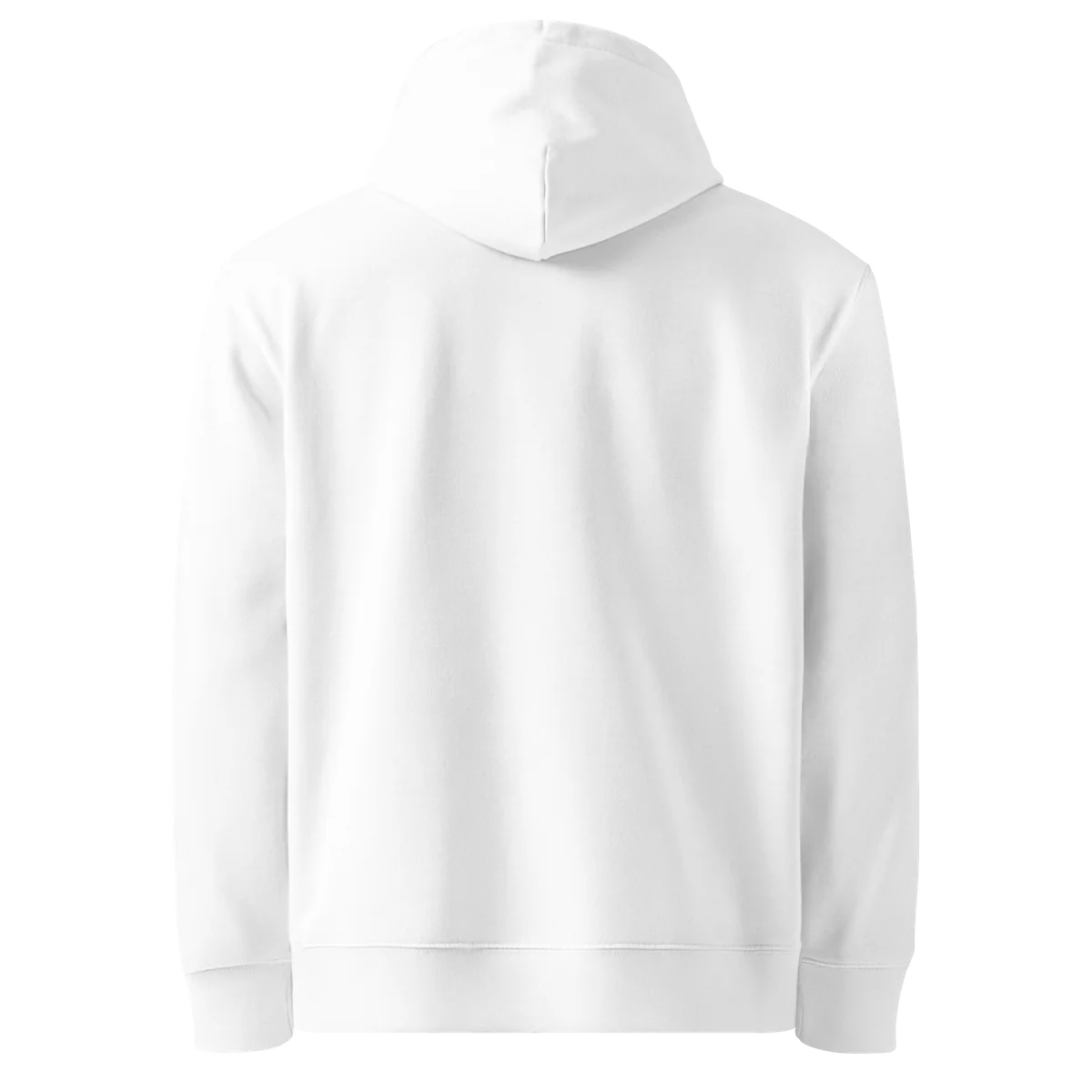 Unwritten classic-fit hoodie in white, plain back view