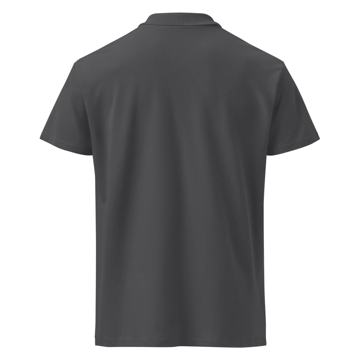 L’Essentiel polo in mouse grey, plain back view
