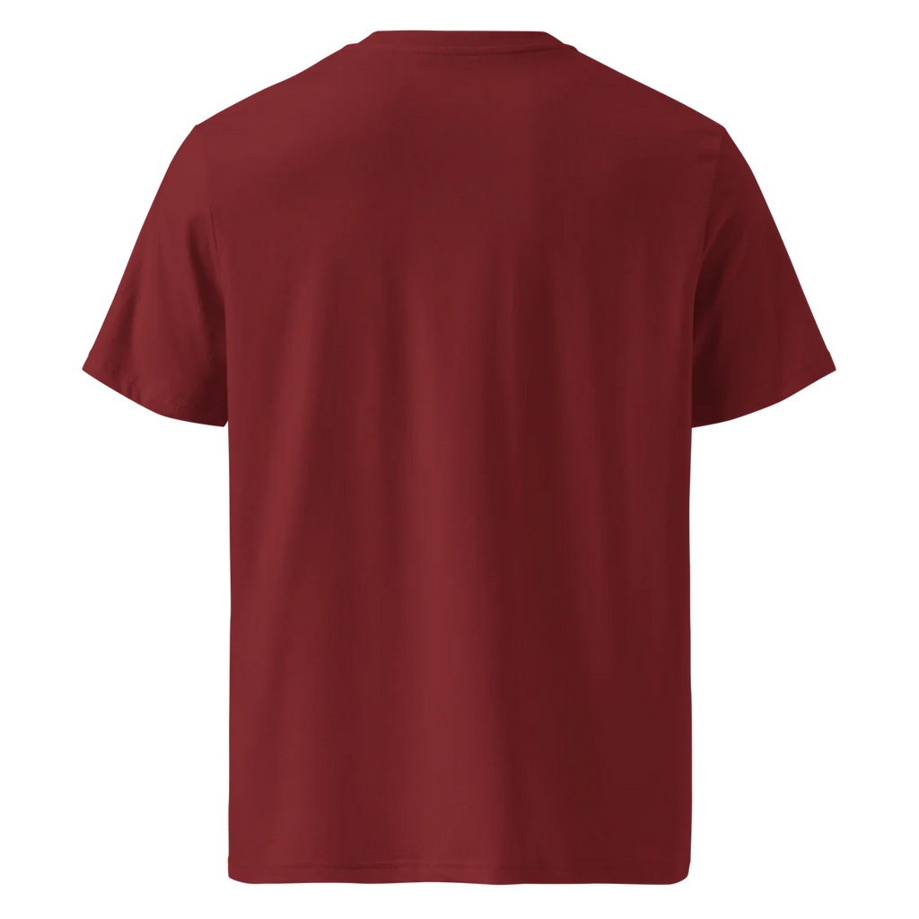 T-Shirt Unwritten, klassische Passform in Bordeaux, Rückansicht ohne Aufdruck