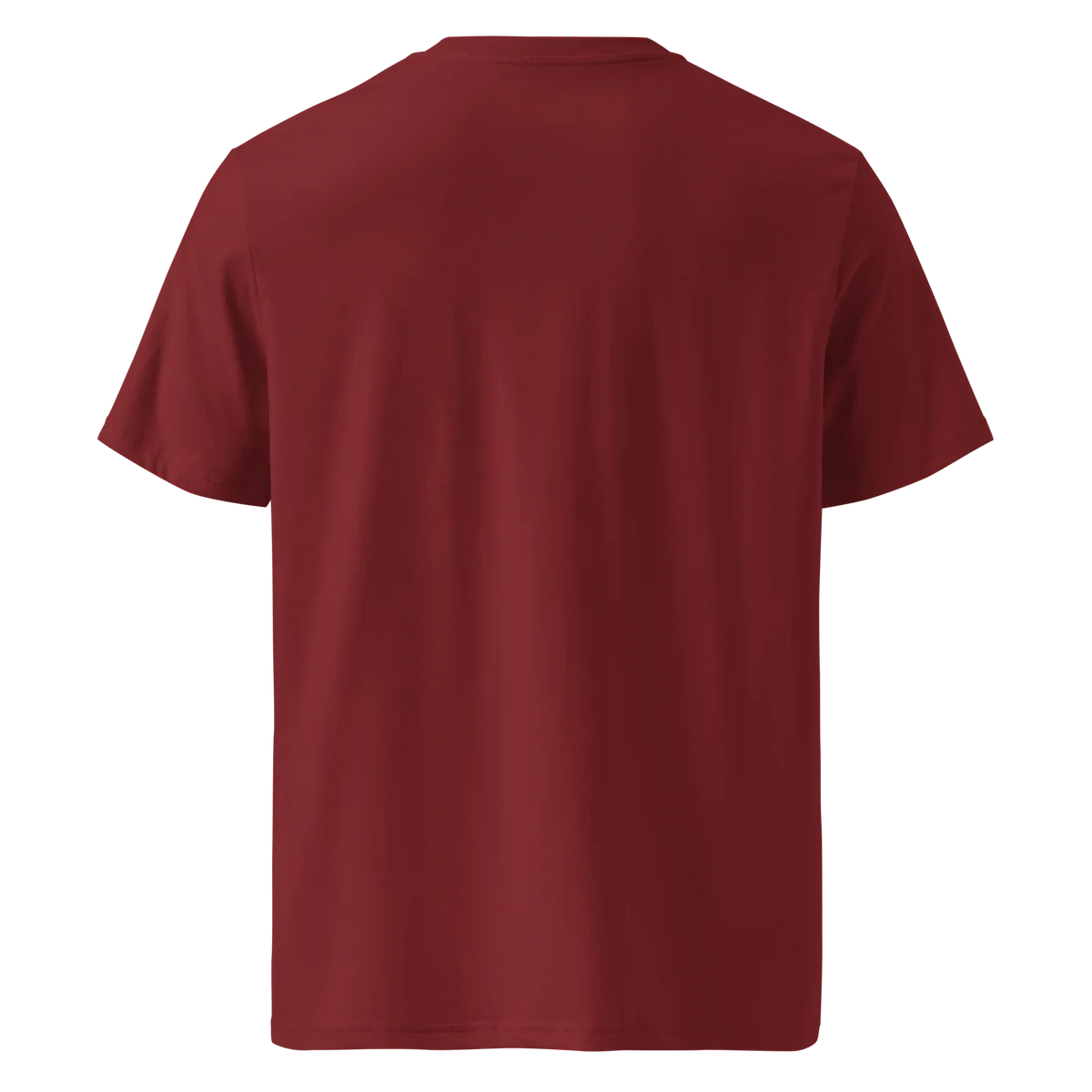 T-Shirt Unwritten, klassische Passform in Bordeaux, Rückansicht ohne Aufdruck
