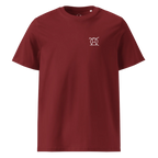 T-Shirt Unwritten, klassische Passform in Bordeaux, Vorderansicht mit kleinem JaOcCo-Logo