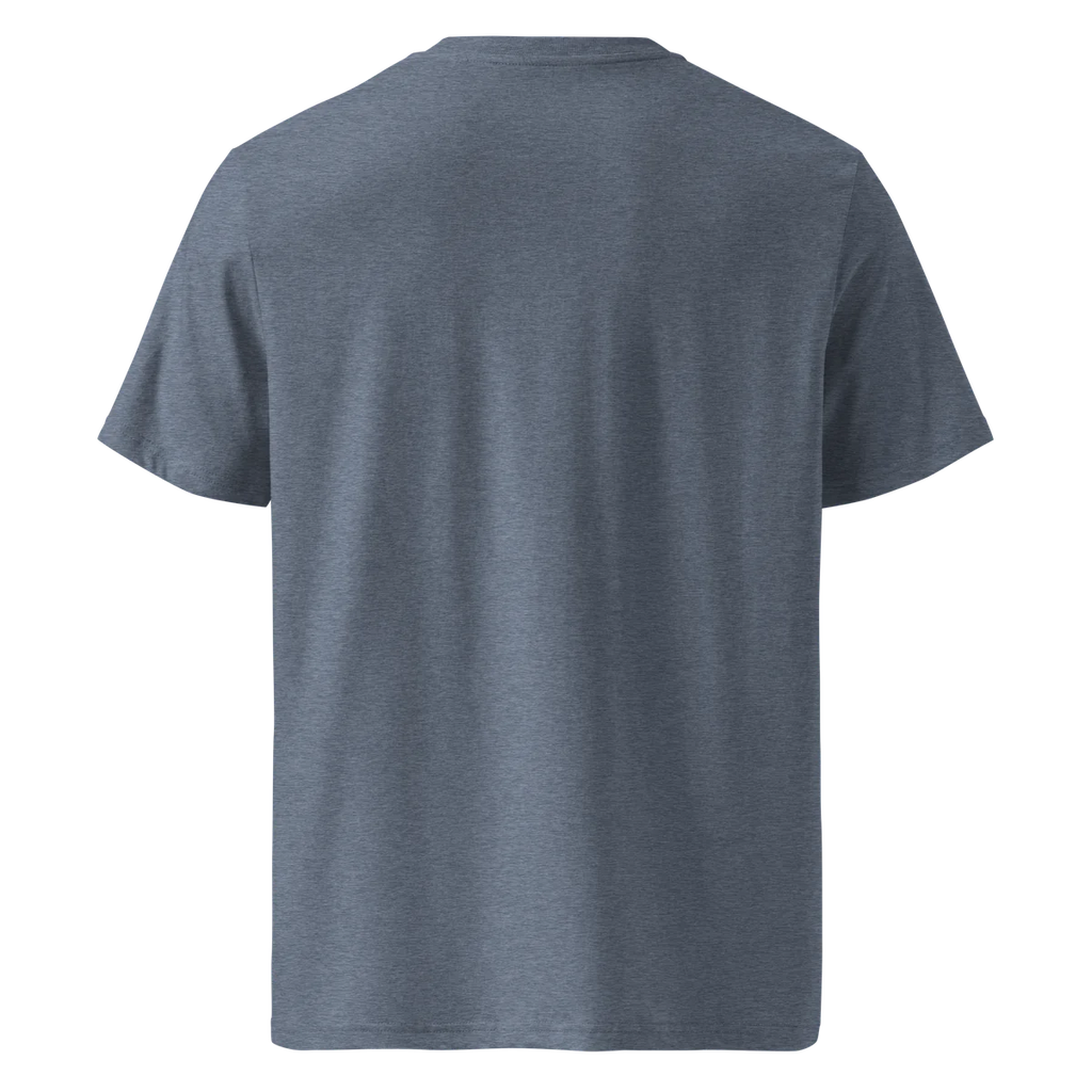 T-Shirt Unwritten, klassische Passform in Blau meliert, Rückansicht ohne Aufdruck