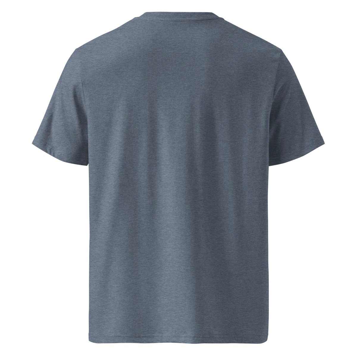 T-Shirt Unwritten, klassische Passform in Blau meliert, Rückansicht ohne Aufdruck