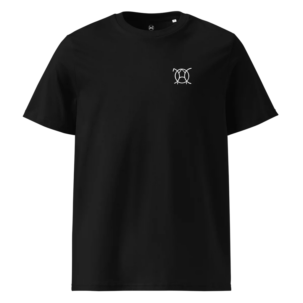 Unwritten classic-fit t-shirt in black, front view with small JaOcCo logo