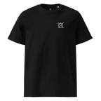 Unwritten classic-fit t-shirt in black, front view with small JaOcCo logo