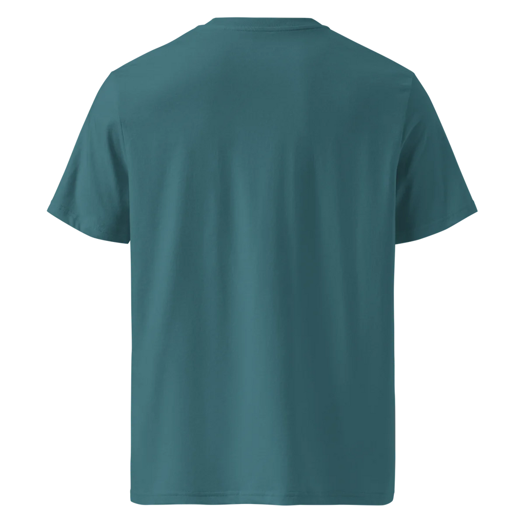 Unwritten classic-fit t-shirt in petrol blue (Stargazer), plain back view