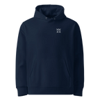 Nature Is Calling classic-fit hoodie in navy, front view with small JaOcCo logo