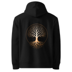 Hoodie coupe classique Tree of Life, coloris noir, vue de dos avec le design Tree of Life