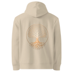 Hoodie coupe classique Tree of Life, coloris sable (Desert Dust), vue de dos avec le design Tree of Life