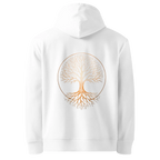 Hoodie coupe classique Tree of Life, coloris blanc, vue de dos avec le design Tree of Life