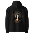 Tree of Life classic-fit hoodie in black, back view with the Tree of Life design