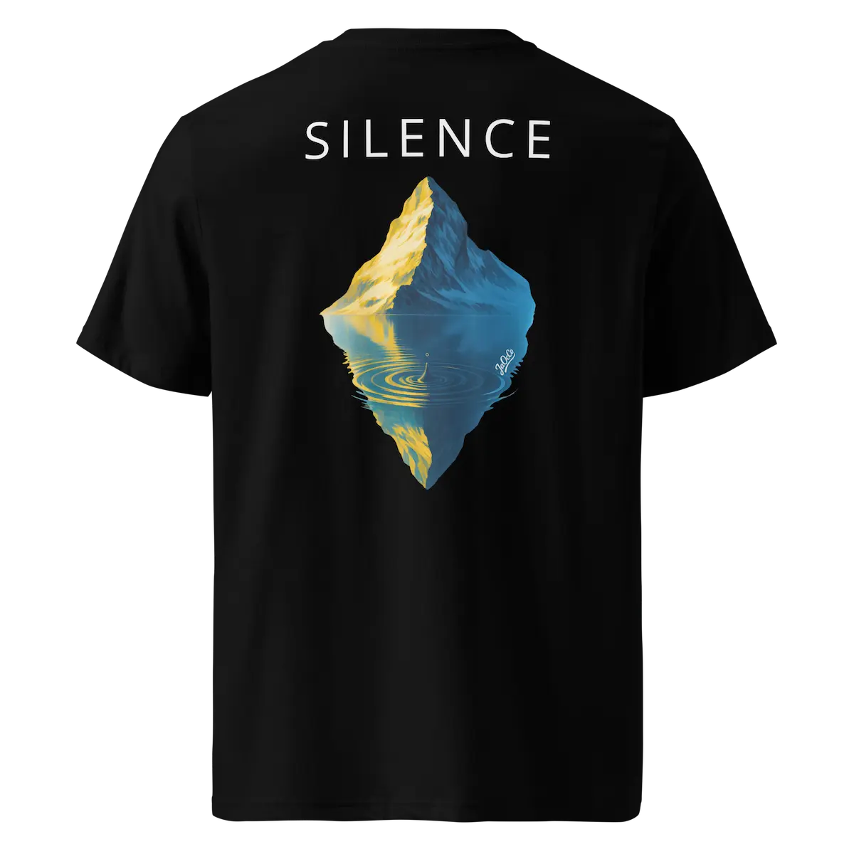 Silence T-Shirt Black Back View — JaOcCo