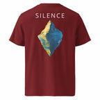 Silence T-Shirt Burgundy Back View — JaOcCo