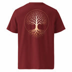 Tree of Life T-Shirt Burgundy Back View — JaOcCo