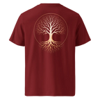 Tree of Life T-Shirt Burgundy Back View — JaOcCo