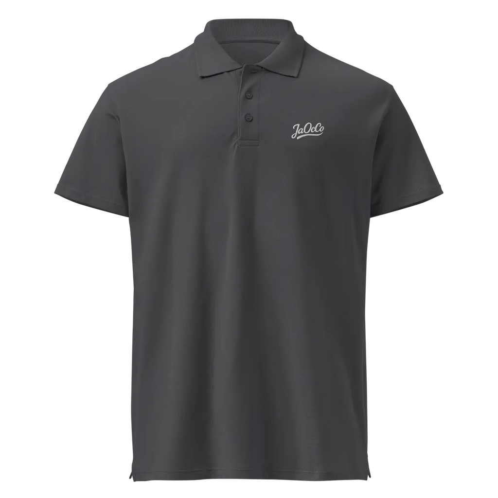 L'Essentiel Premium Polo Mousse Grey Front View — JaOcCo