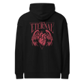 Oversize-Hoodie Love Eternal in Schwarz, Rückansicht mit dem Design Love Eternal