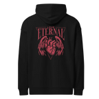 Oversize-Hoodie Love Eternal in Schwarz, Rückansicht mit dem Design Love Eternal