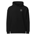 Oversize-Hoodie Poison Cure in Schwarz, Vorderansicht mit kleinem JaOcCo-Logo
