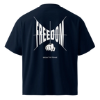 Freedom Statement Tee Navy Back View — JaOcCo