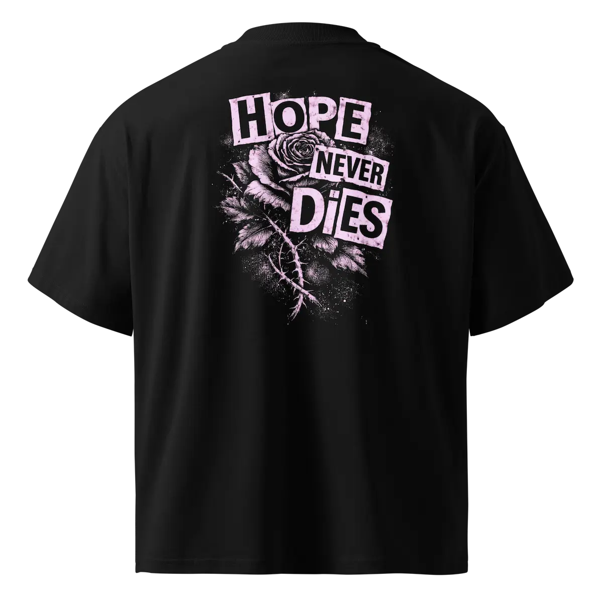 Hope Never Dies Statement Tee Black Back View — JaOcCo