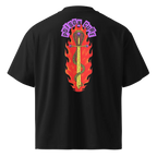 Poison Cure oversized t-shirt in black, back view with the Poison Cure design