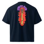 Poison Cure oversized t-shirt in navy, back view with the Poison Cure design
